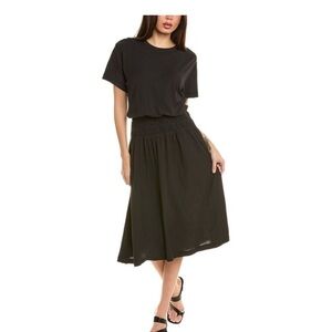 NATION LTD - WINSLOW SHIRRED T SHIRT DRESS- BLACK